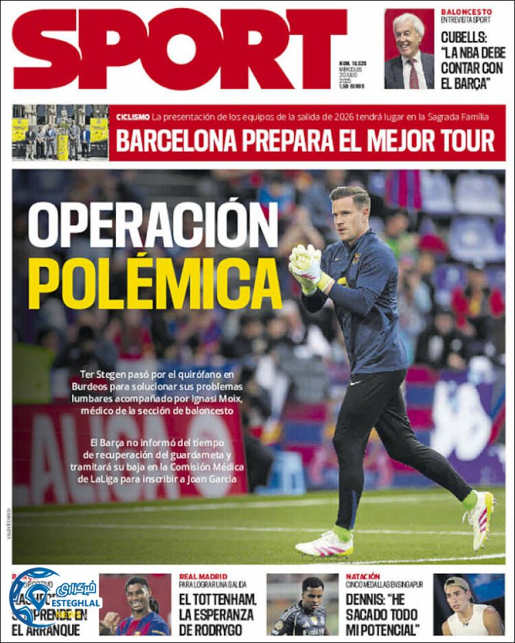 روزنامه ورزشی اسپورت چهارشنبه 8 مرداد 1404 