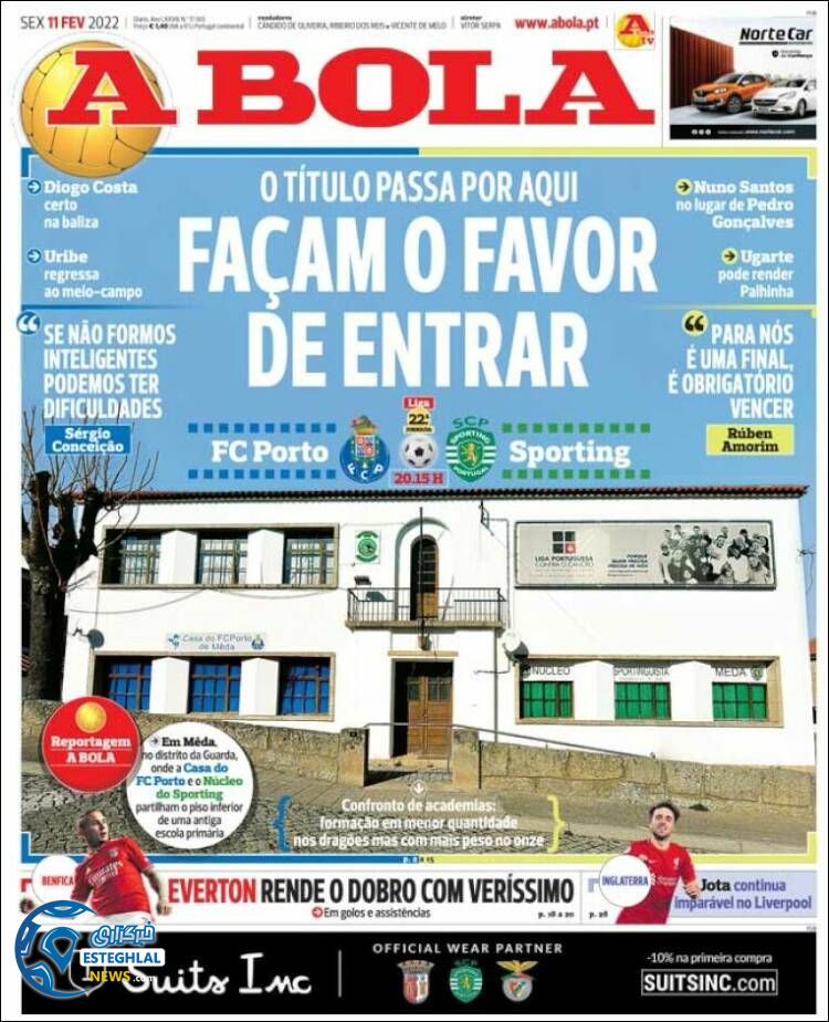 روزنامه ورزشی آبولا جمعه 22 بهمن 1400