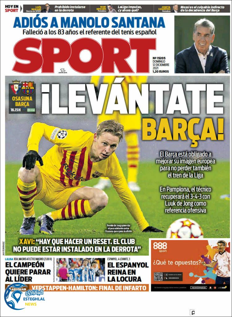 روزنامه ورزشی اسپورت یکشنبه 21 آذر 1400