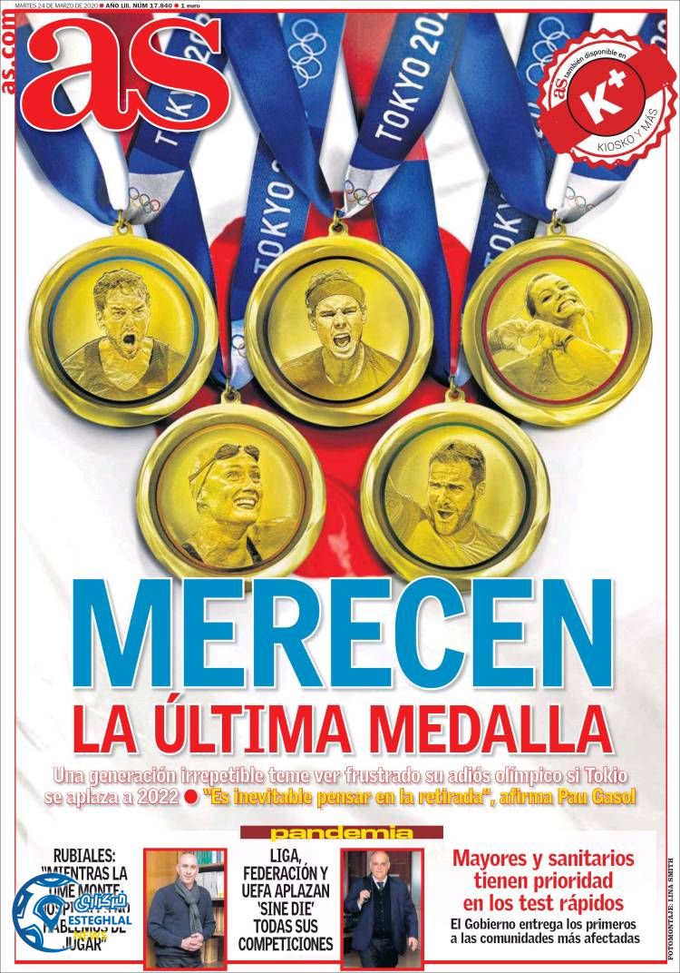 روزنامه ورزشی آاس سه شنبه 5 فروردین 1399