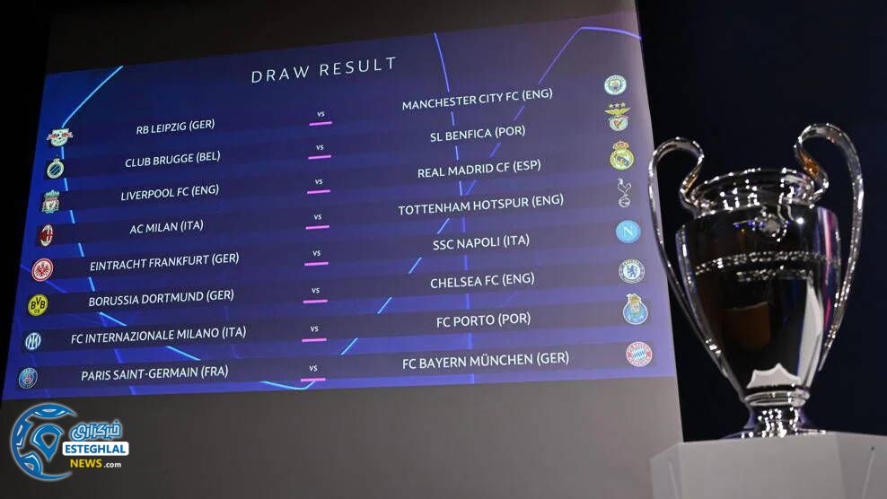قرعه کشی مرحله 1/8 لیگ قهرمانان اروپا