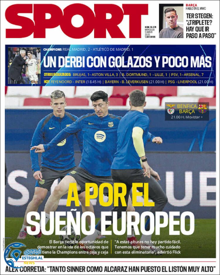 روزنامه ورزشی  اسپورت چهارشنبه 15 اسفند 1403 