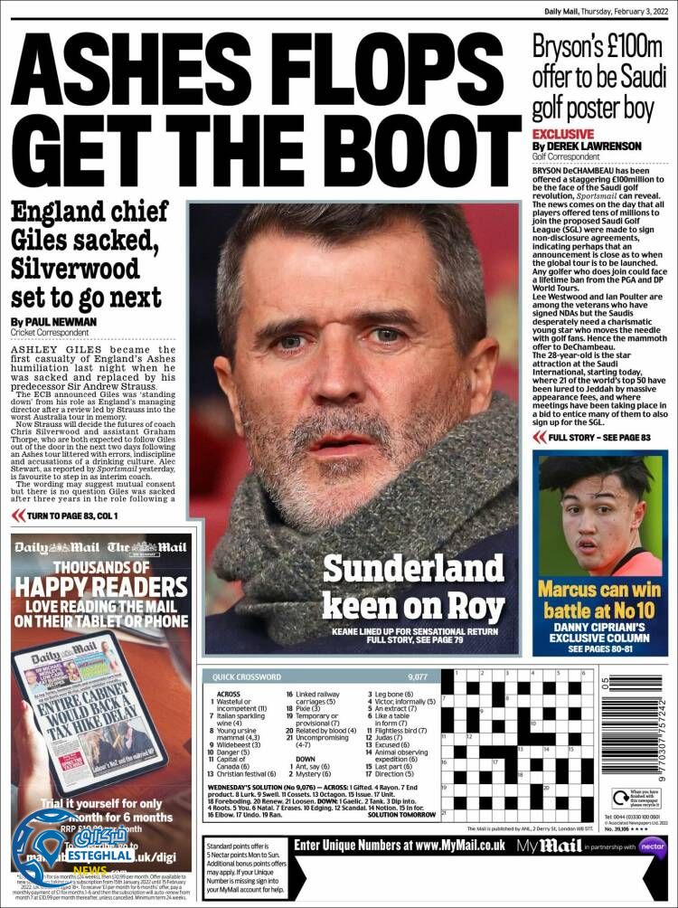 روزنامه ورزشی مایل اسپورت پنجشنبه 14 بهمن 1400