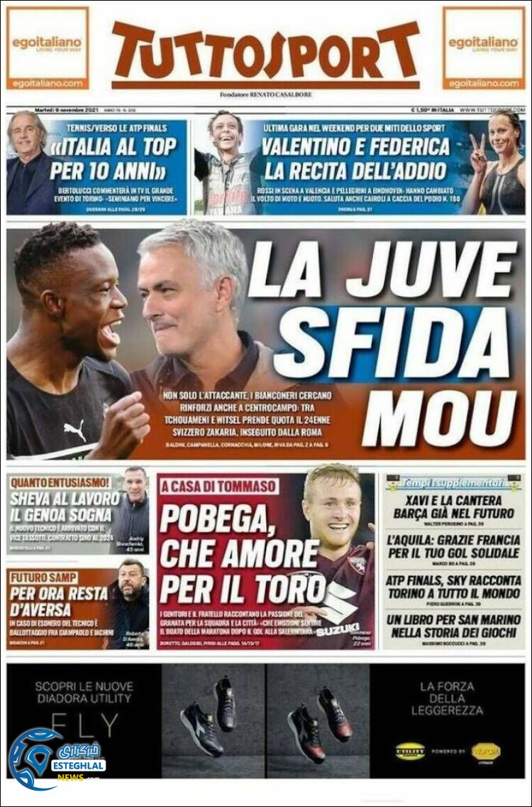 روزنامه ورزشی توتو اسپورت سه شنبه 18 آبان 1400