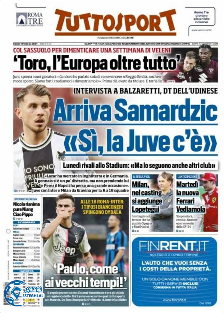 روزنامه ورزشی توتو اسپورت شنبه 21 بهمن 1402 