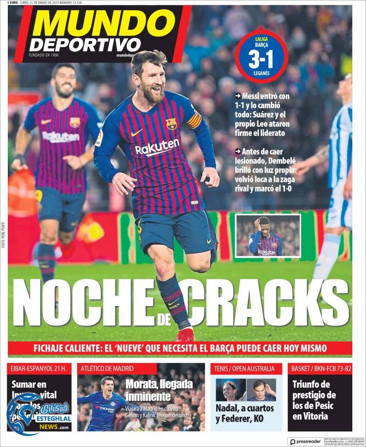 روزنامه ورزشی موندو دپورتیوو دوشنبه 1 بهمن 1397 