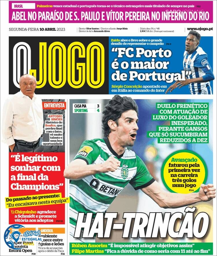 روزنامه ورزشی اوجوگو دوشنبه 21 فروردین 1402 