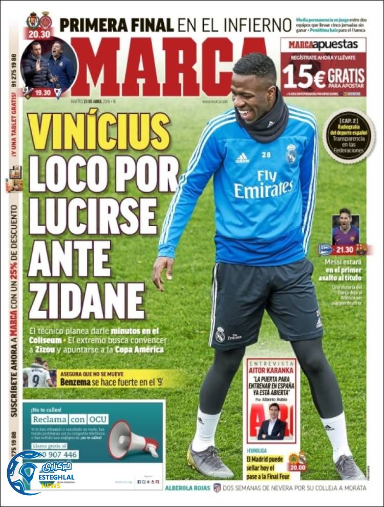 روزنامه ورزشی مارکا سه شنبه 3 اردیبهشت 1398