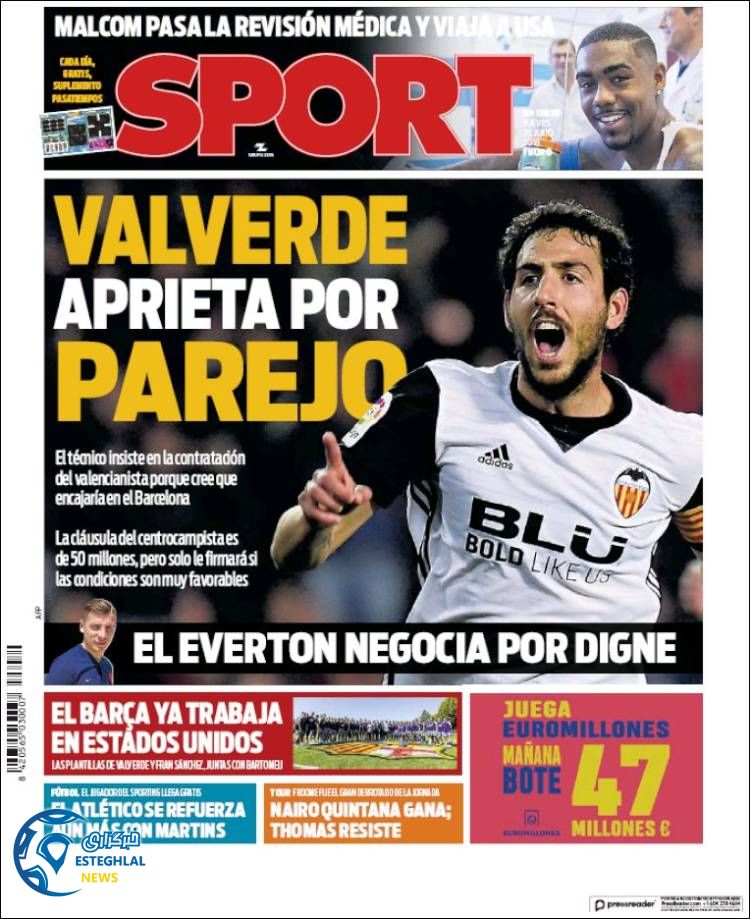 روزنامه ورزشی اسپورت پنجشنبه 4 مرداد 1397