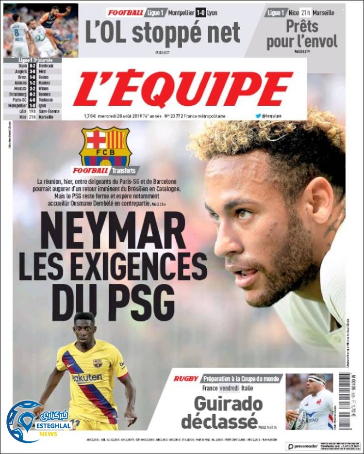 روزنامه ورزشی اکیپ چهارشنبه 6 شهریور 1398