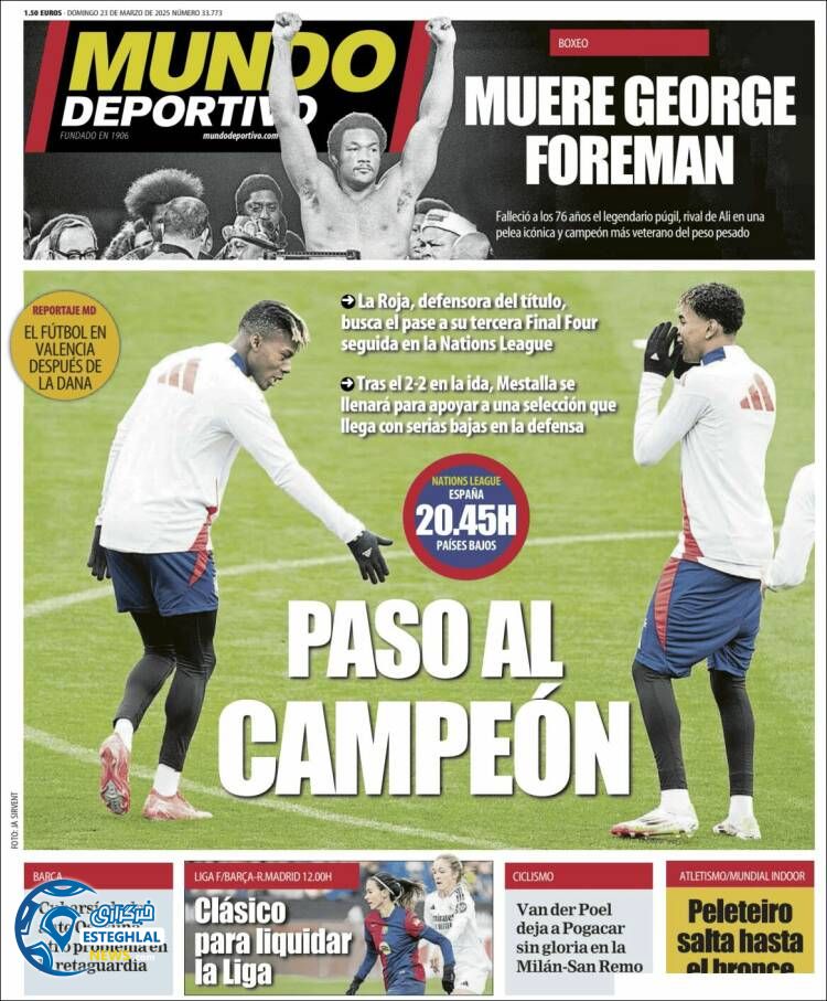 روزنامه ورزشی موندو دپورتیوو یکشنبه 3 فروردین 1404 