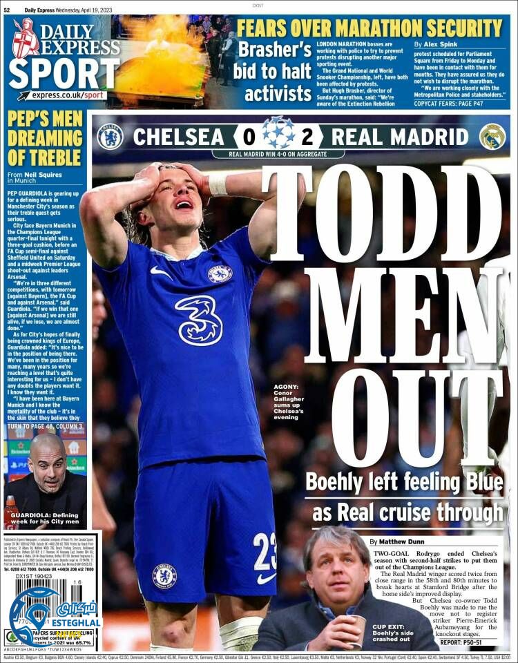 روزنامه ورزشی اکسپرس اسپورت چهارشنبه 30 فروردین 1402 