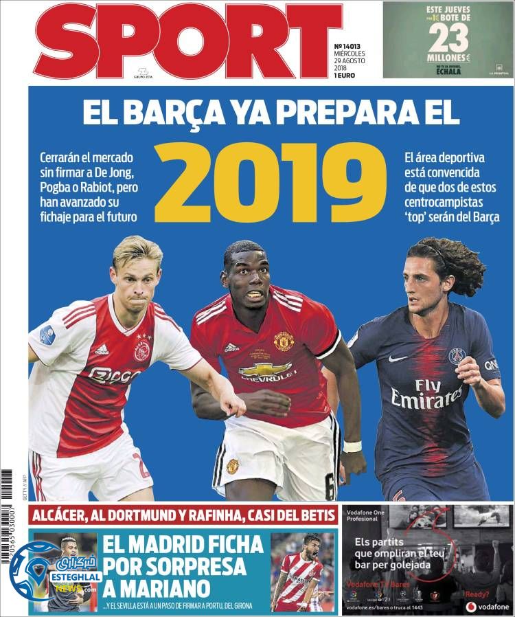 روزنامه ورزشی اسپورت چهارشنبه 7 شهریور 1397