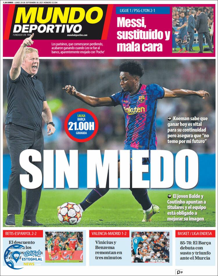 روزنامه ورزشی موندو دپورتیوو دوشنبه 29 شهریور 1400