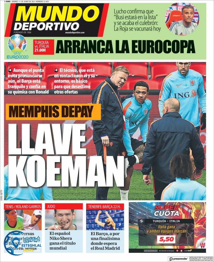 روزنامه ورزشی موندو دپورتیوو جمعه 21 خرداد 1400
