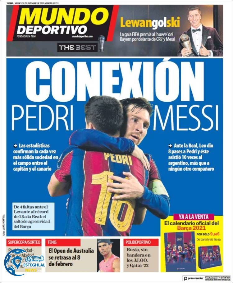 روزنامه ورزشی موندو دپورتیوو جمعه 28 آذر 1399