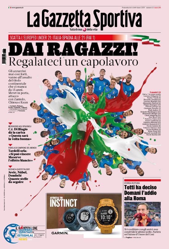 روزنامه ورزشی گاتزتا دلو اسپورت یکشنبه 26 خرداد 1398