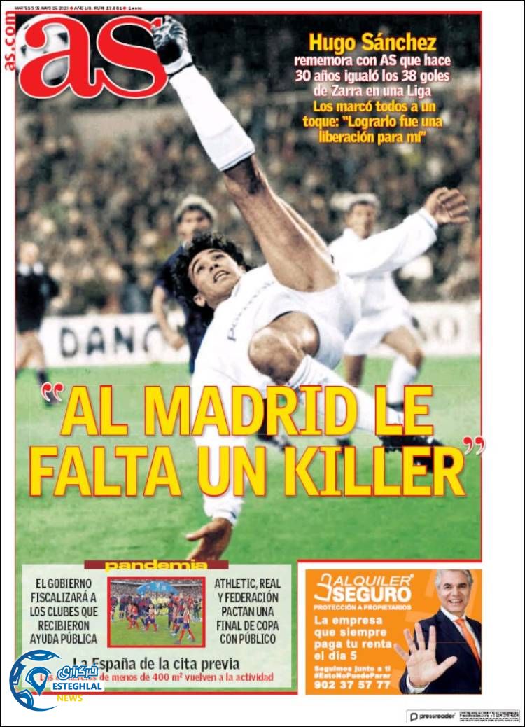 روزنامه ورزشی آاس سه شنبه 16 اردیبهشت 1399