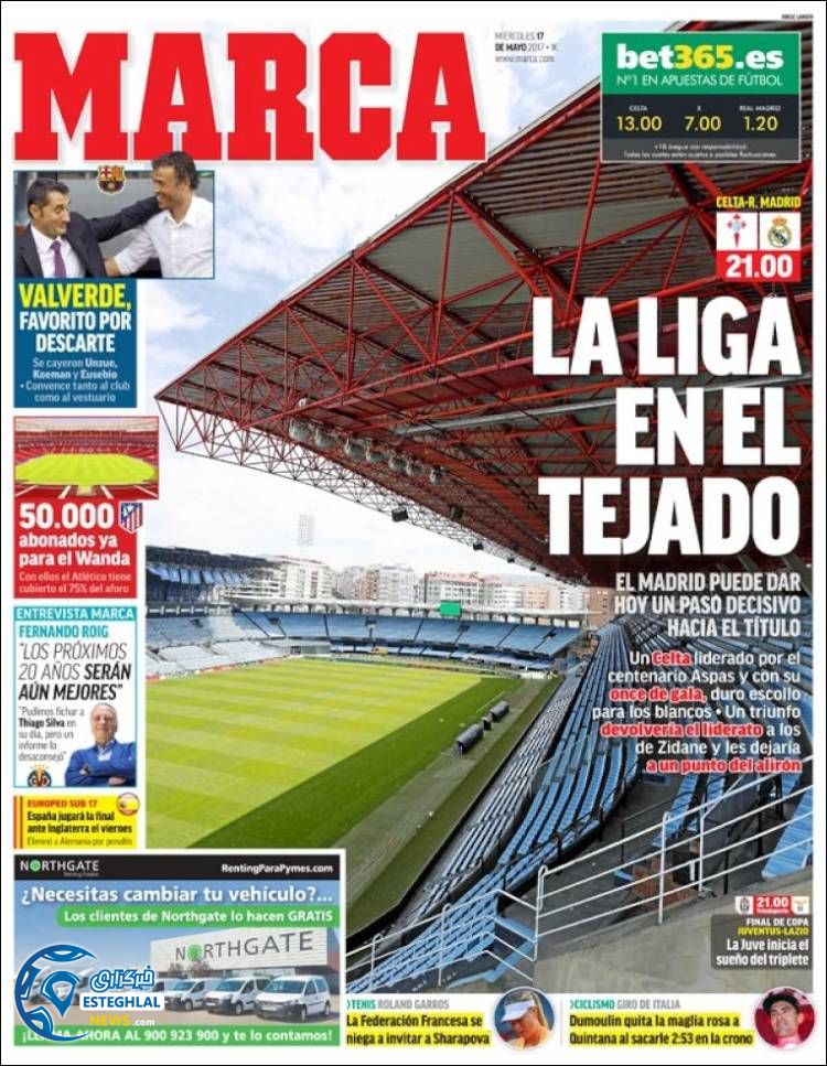 روزنامه های ورزشی جهان 27 اردیبهشت