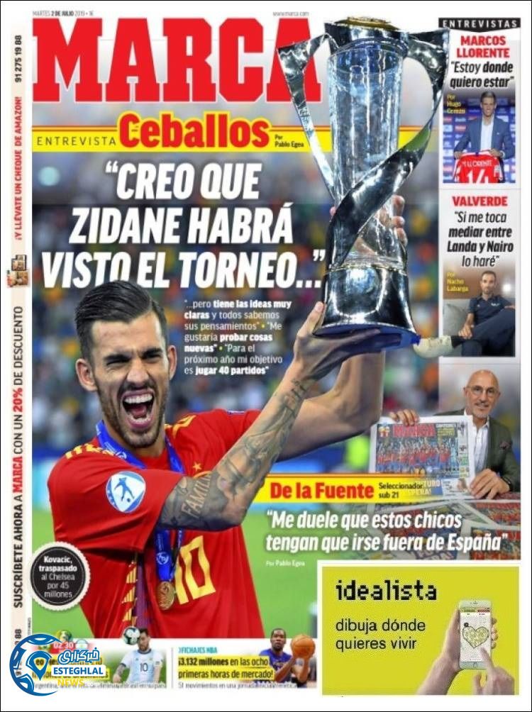 روزنامه ورزشی مارکا سه شنبه 11 تیر 1398