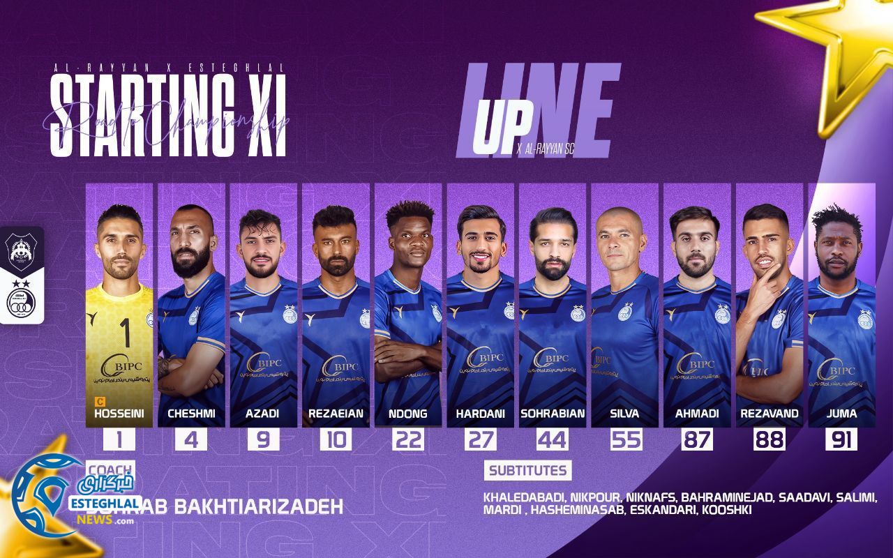 ترکیب استقلال مقابل الریان قطر