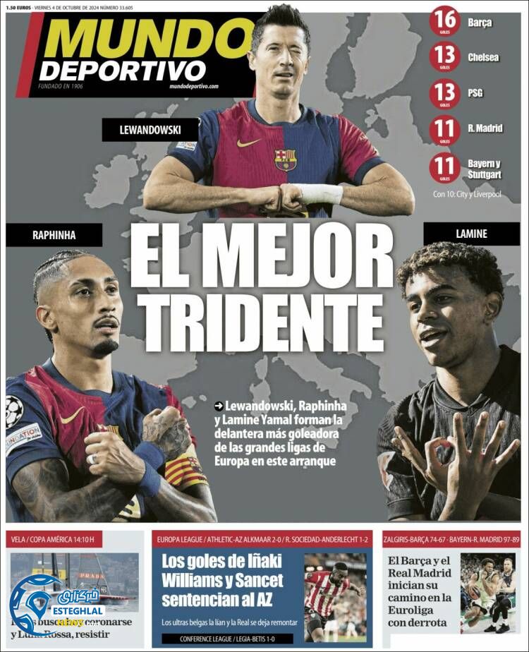 روزنامه ورزشی موندو دپورتیوو جمعه 13 مهر 1403 