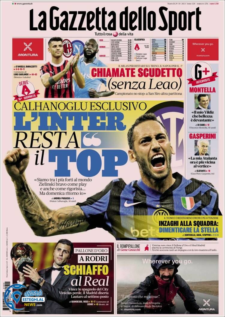 روزنامه ورزشی گااتزتا دلو اسپورت سه شنبه 8 آبان 1403 