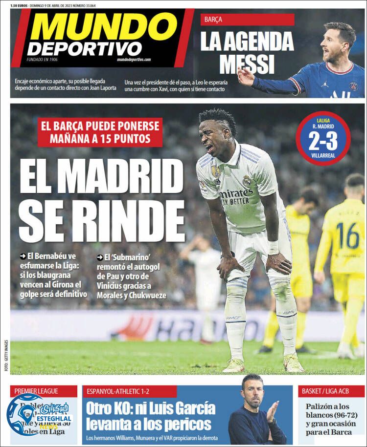 روزنامه ورزشی موندو دپورتیوو یکشنبه 20 فروردین 1402 