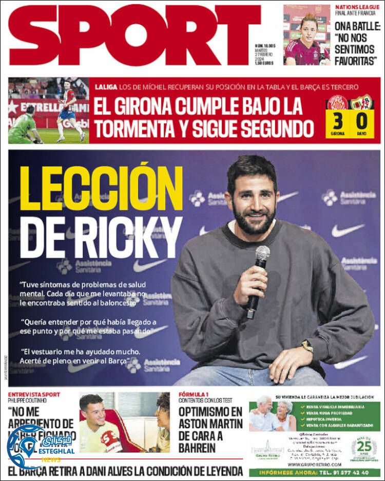 روزنامه ورزشی اسپورت سه شنبه 8 اسفند 1402 