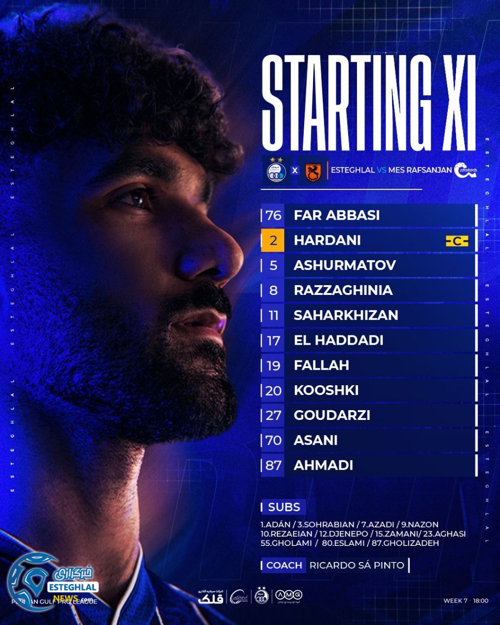 ترکیب استقلال مقابل مس رفسنجان