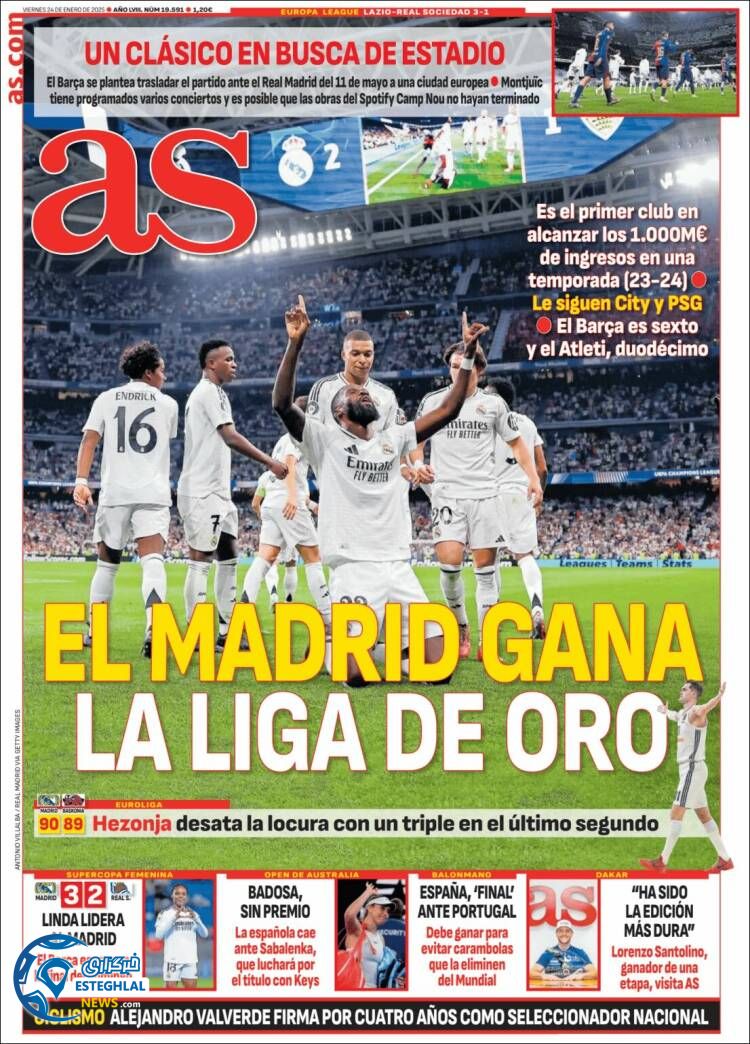 روزنامه  ورزشی آ اس جمعه 5 بهمن 1403 