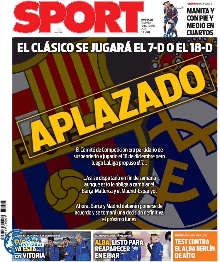 روزنامه ورزشی آاس جمعه 26 مهر 1398