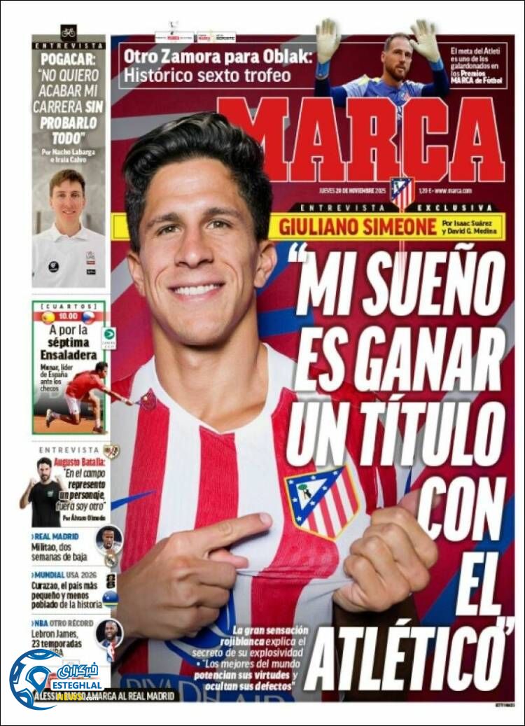 روزنامه  ورزشی مارکا پنجشنبه 29 آبان 1404 