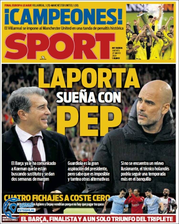 روزنامه ورزشی اسپورت پنجشنبه 6 خرداد 1400