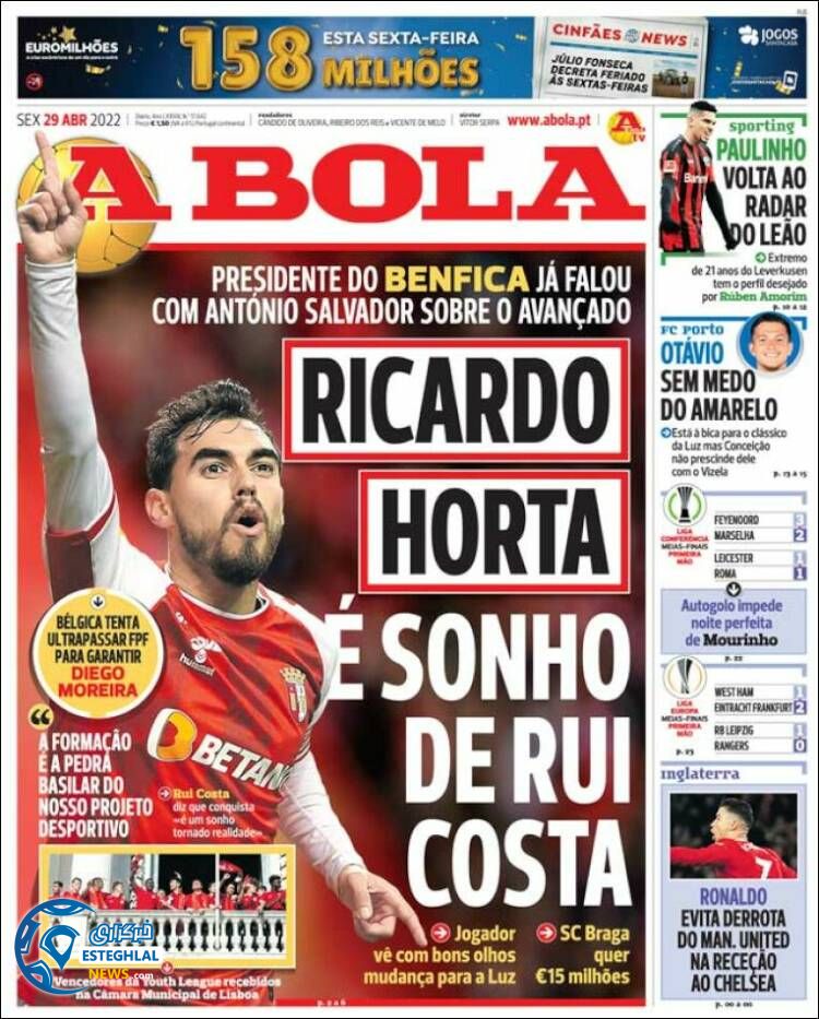 روزنامه ورزشی آبولا جمعه 9 اردیبهشت 1401