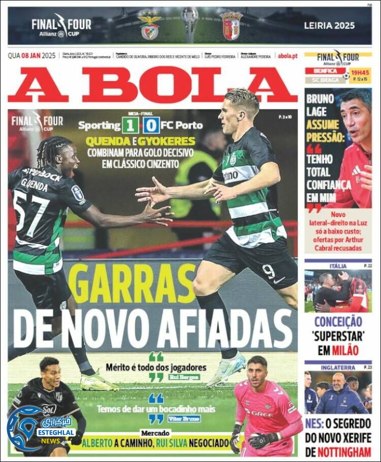 روزنامه  ورزشی  ۀبولا چهارشنبه 19 دی 1403  