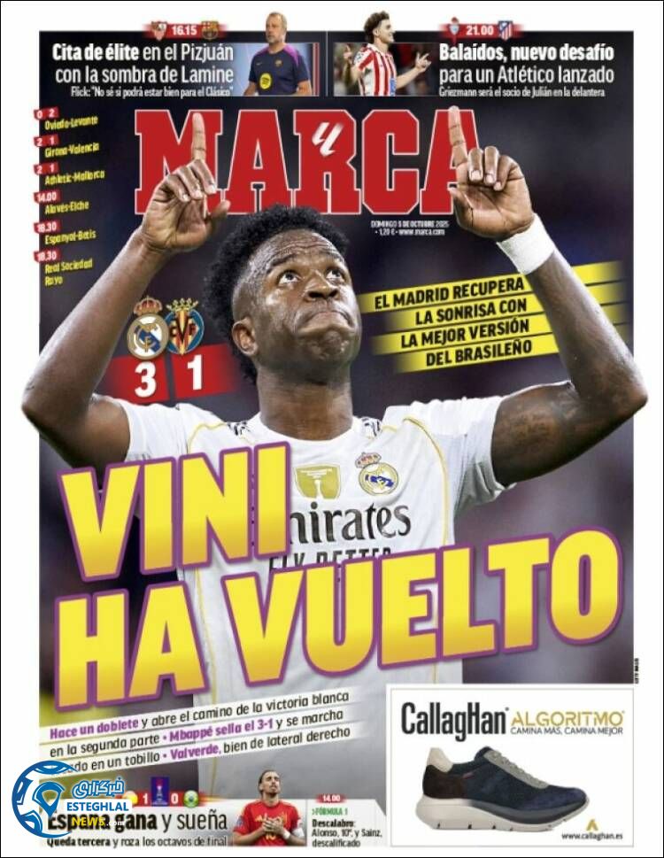 روزنامه  ورزشی مارکا  یکشنبه 13 مهر 1404 