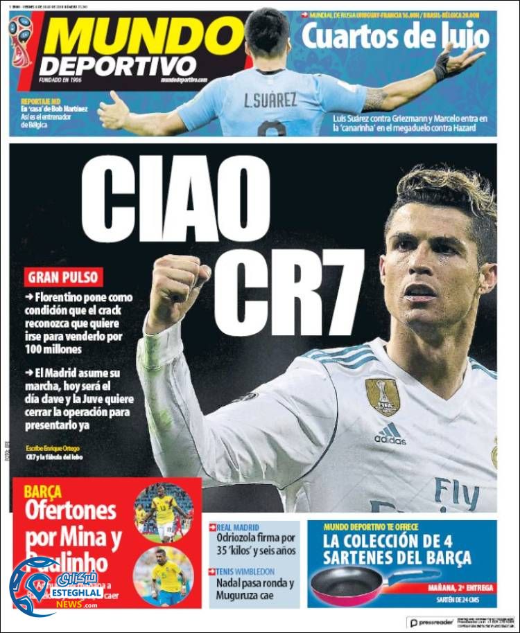 روزنامه ورزشی موندو دپورتیوو جمعه 15 تیر 1397