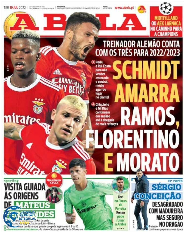 روزنامه ورزشی آبولا سه شنبه 28 تیر 1401