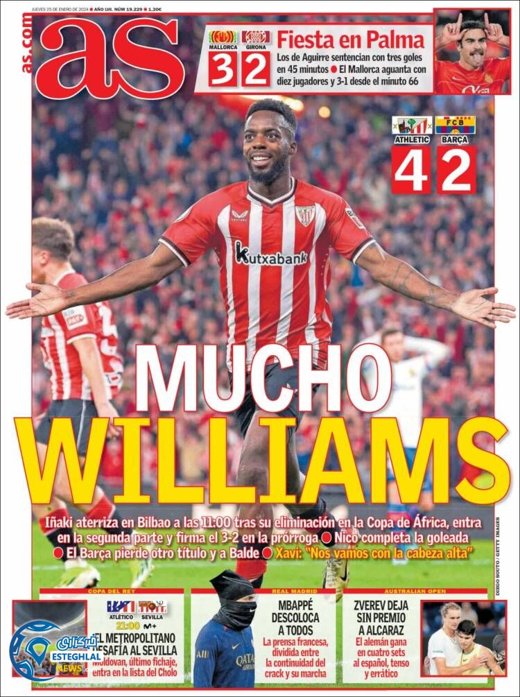 روزنامه  ورزشی آ اس پنجشنبه 5 بهمن 1402 