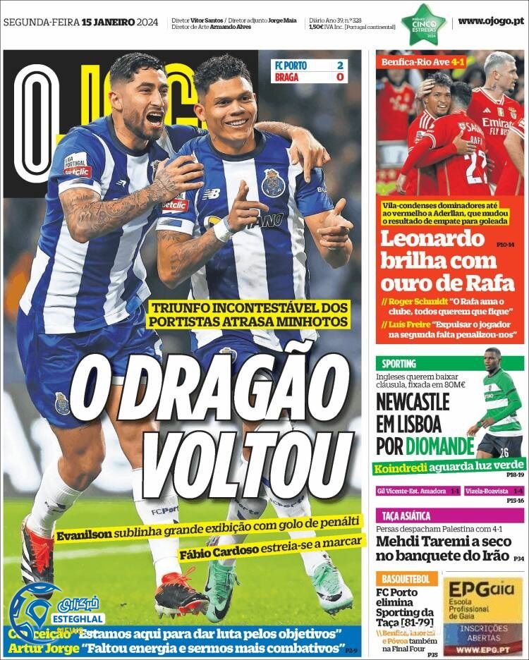 روزنامه ورزشی اوچوگو دوشنبه 25 دی 1402 