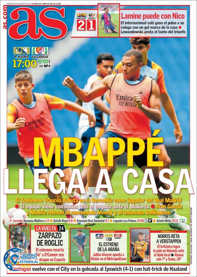 روزنامه ورزشی آ اس یکشنبه 4 شهریور 1403 