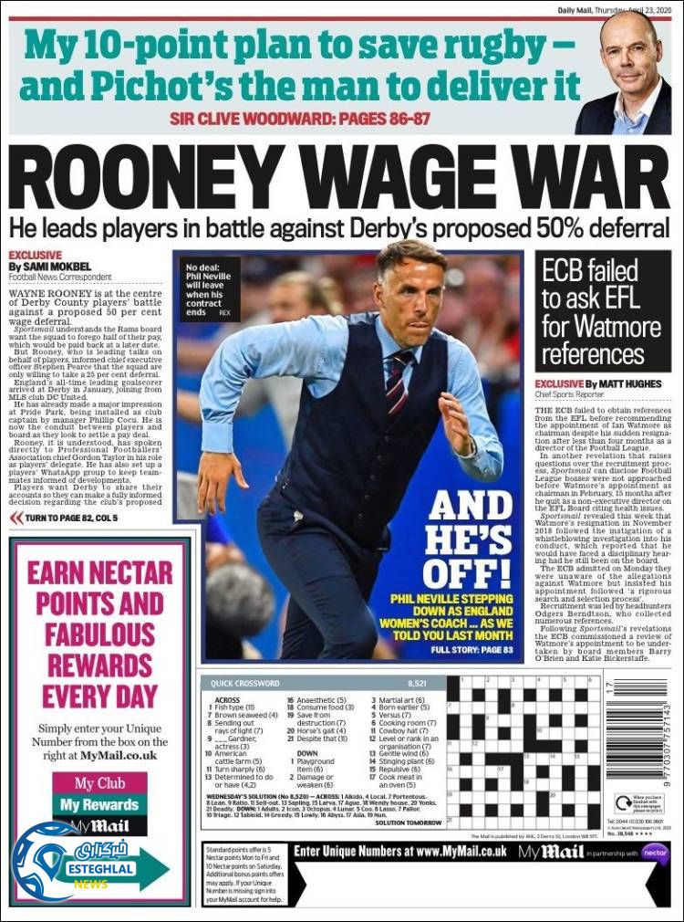 روزنامه ورزشی مایل اسپورت پنجشنبه 4 اردیبهشت 1399