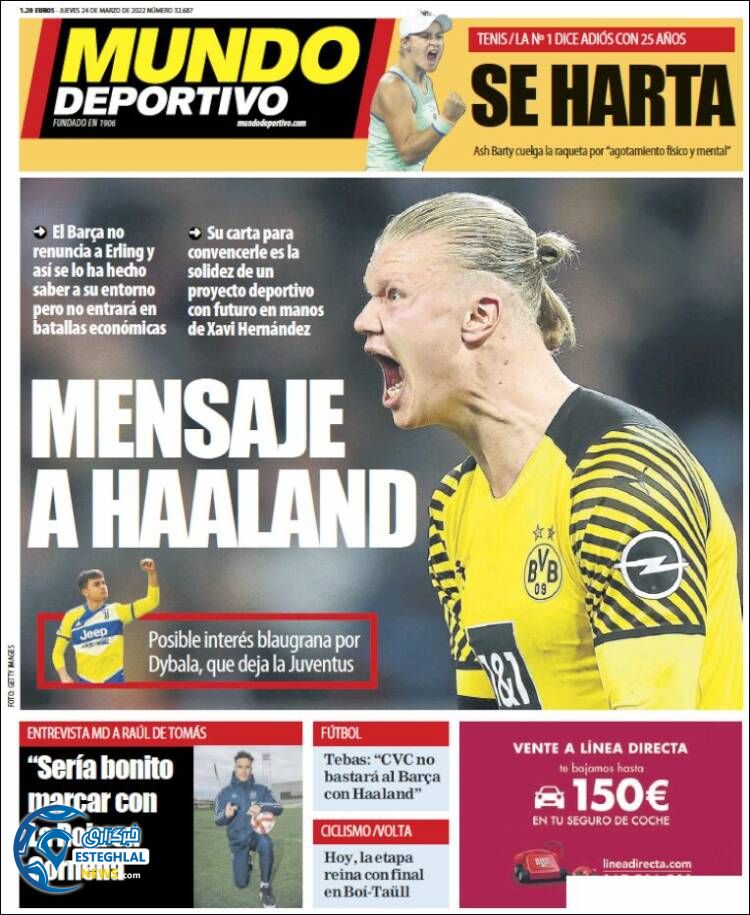 روزنامه ورزشی موندو دپورتیوو پنجشنبه 4 فروردین 1401