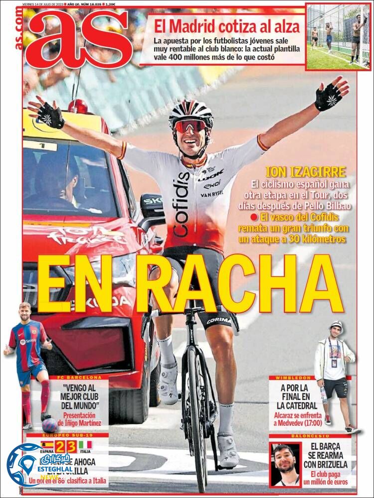 روزنامه ورزشی آ اس جمعه 23 تیر 1402 