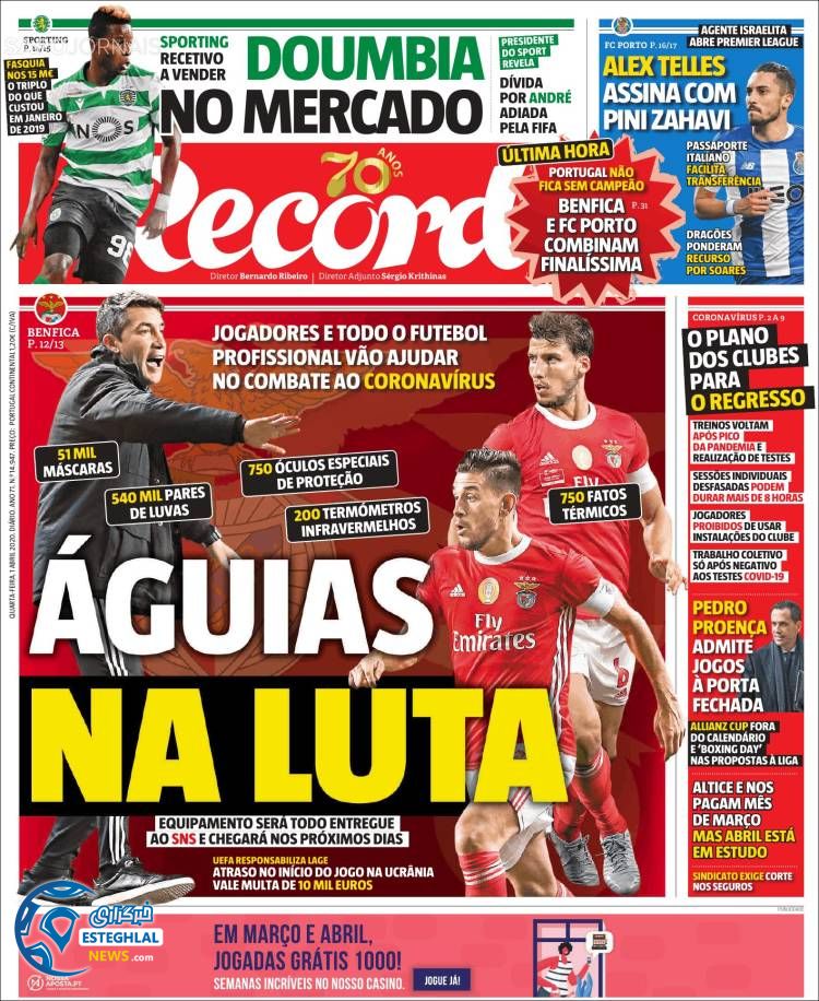 روزنامه ورزشی جوگو چهارشنبه 13 فروردین 1399