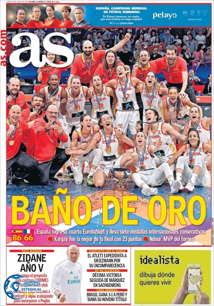 روزنامه ورزشی آاس دوشنبه 17 تیر 1398