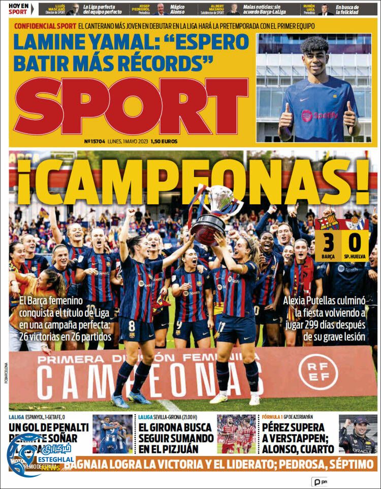 روزنامه ورزشی اسپوزت دوشنبه 11 اردیبهشت 1402 