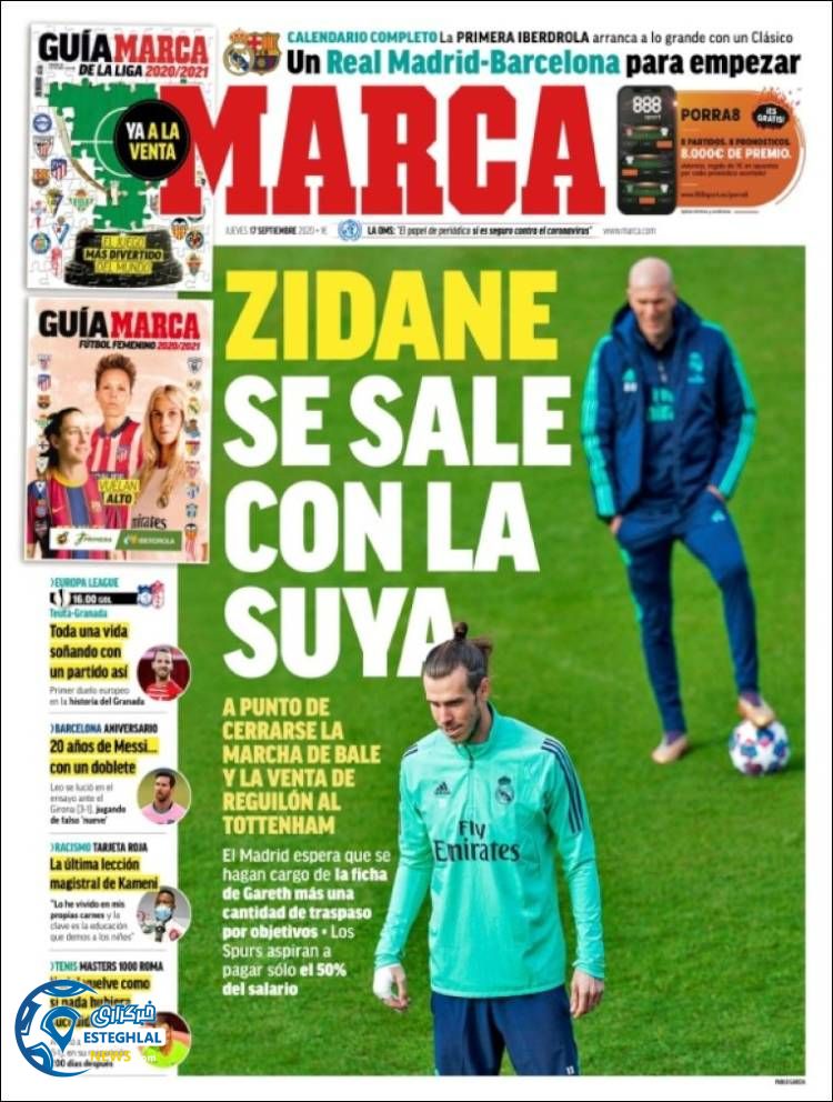 روزنامه ورزشی مارکا پنجشنبه 27 شهریور 1399