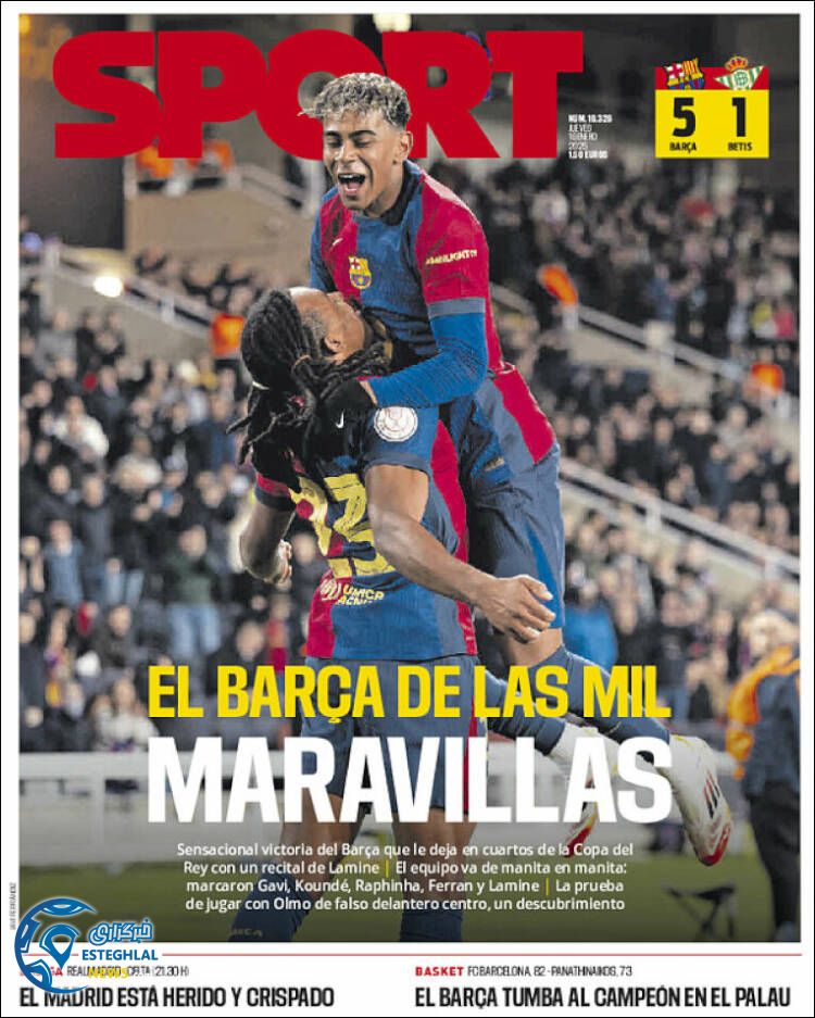 روزنامه  ورزشی  اسپورت پنجشنبه 27 دی 1403 